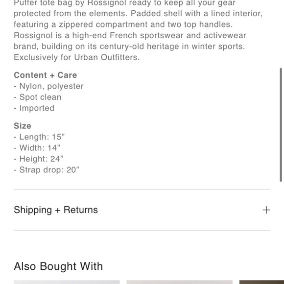 ROSSIGNOL PUFFER TOTE NEW WITHOUT TAGS GREEN - Picture 4 of 6